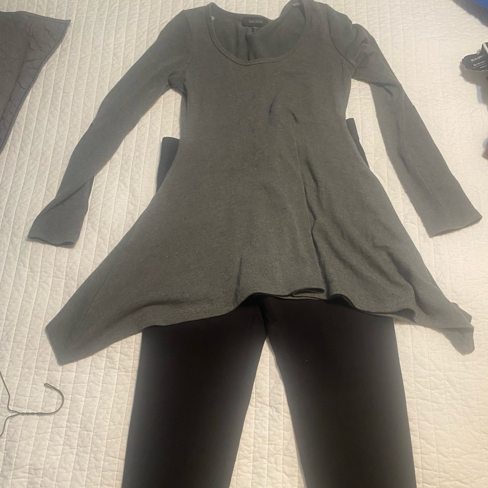 Karen Kane pants and top.  Pants size M.  Top with black elbow patches size S.